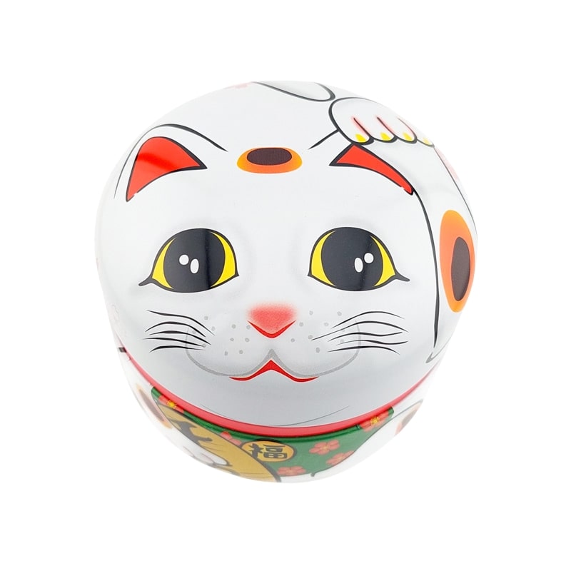 Teedose Metall Maneki Neko Weiß