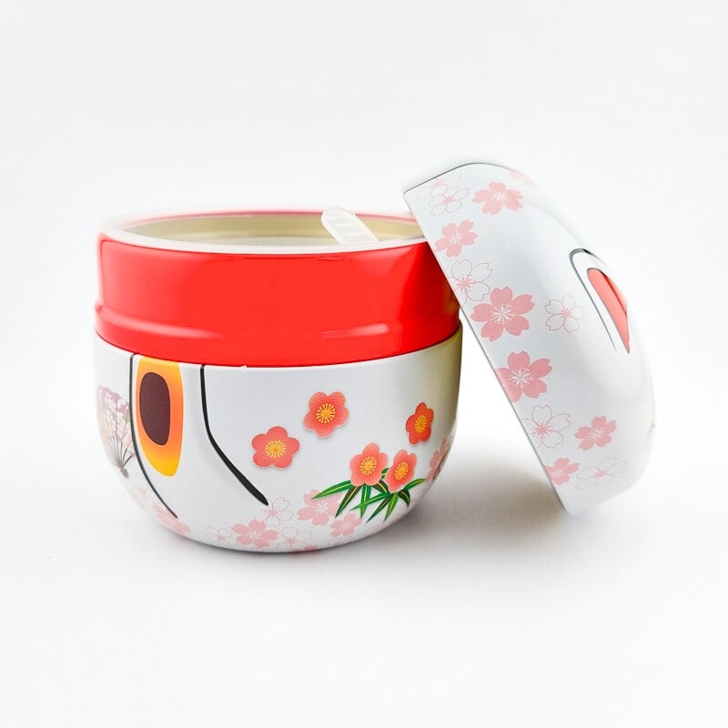 Teedose Metall Maneki Neko Weiß