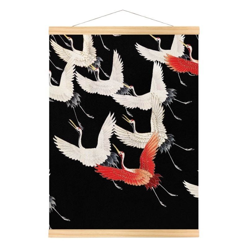 Japanische Wandbilder - Kranichflug