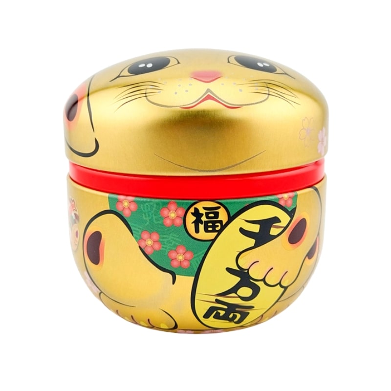 Teedose Metall Maneki Neko Gold