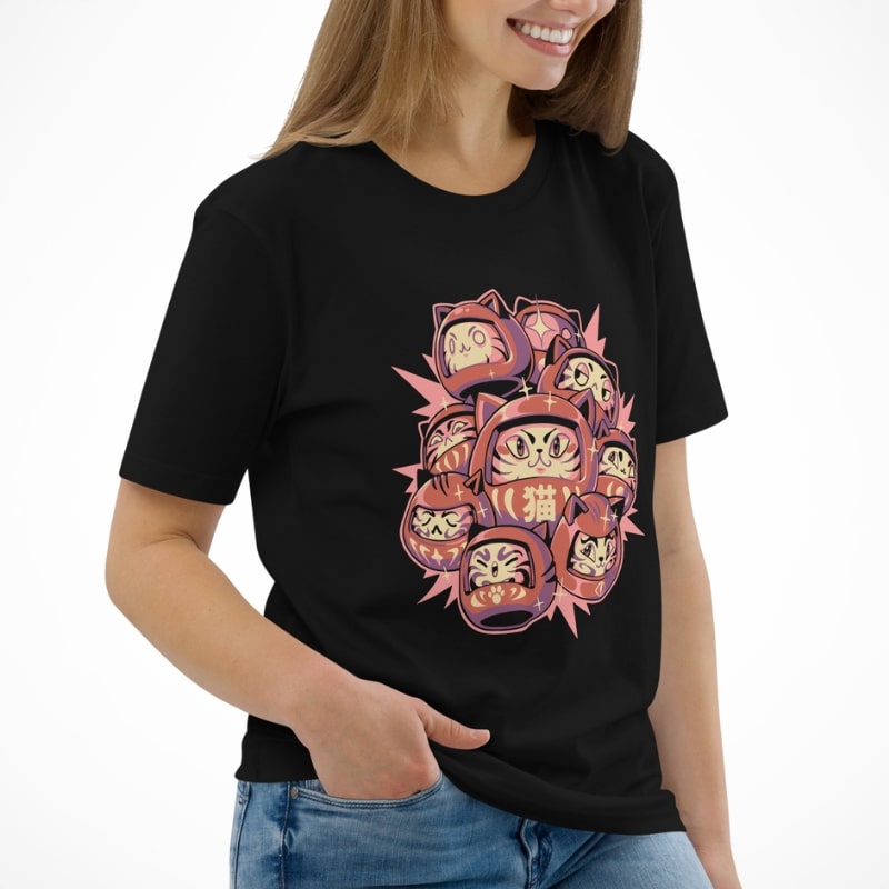 Japanische T-Shirt - Daruma Cat
