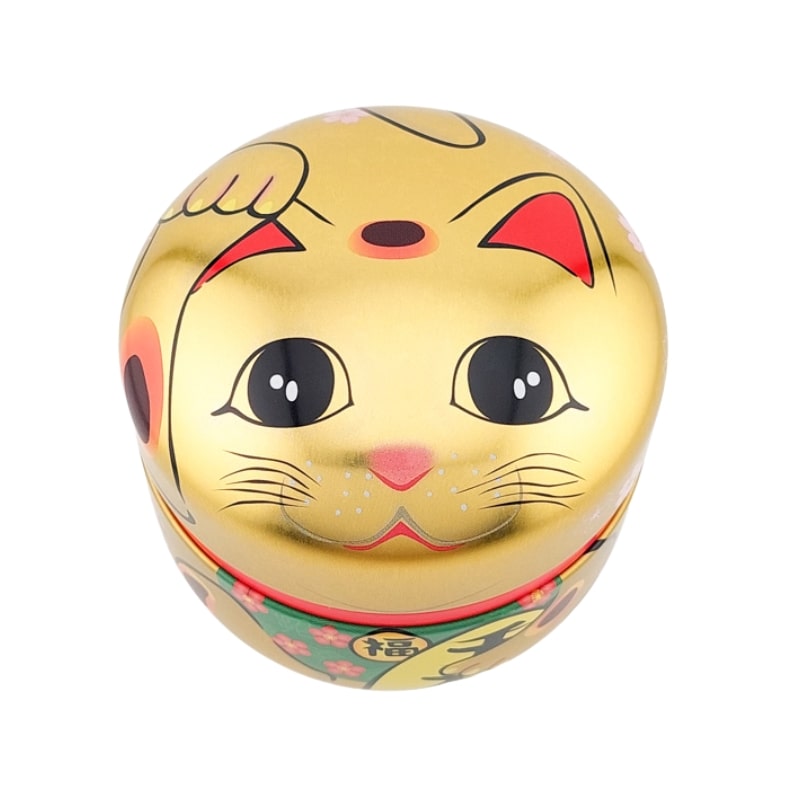 Teedose Metall Maneki Neko Gold