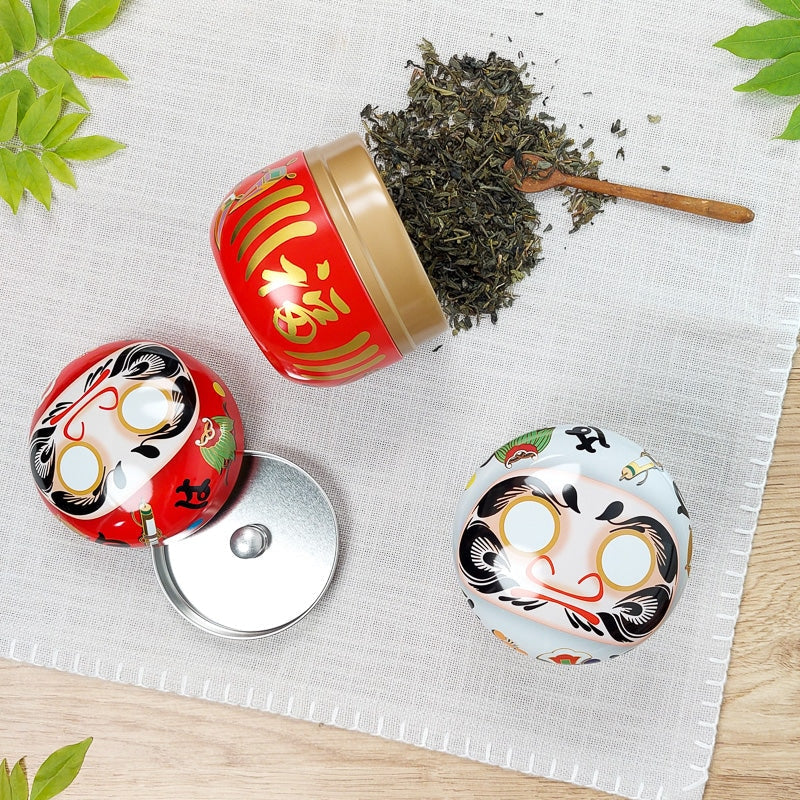 2er-Set Metall-Teedosen Daruma