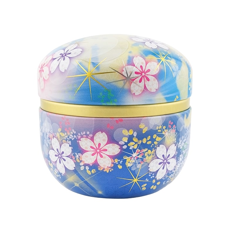 Teedose Metall Blume Blau