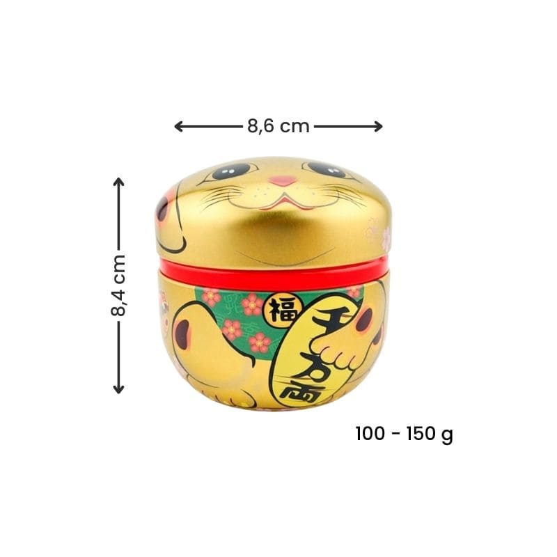 Teedose Metall Maneki Neko Gold