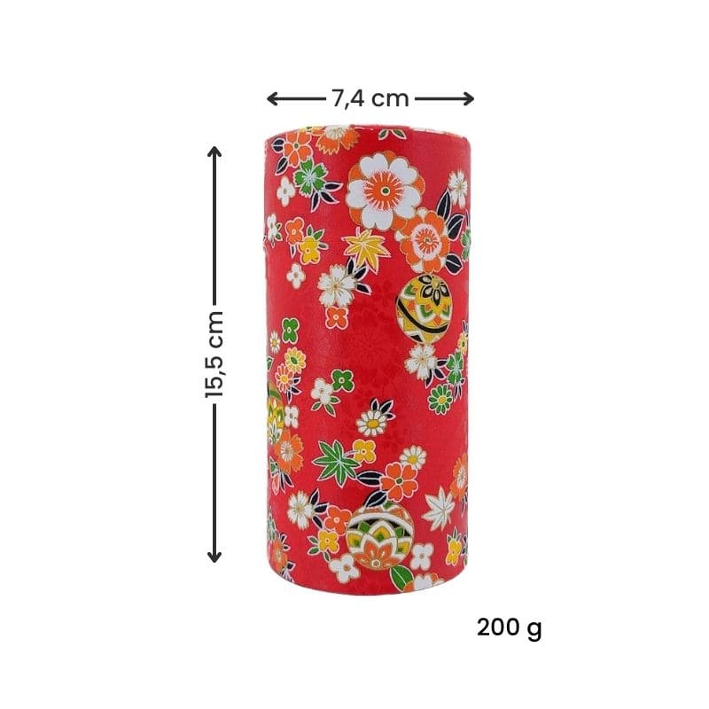 Teebüchse Washi-Papier Rot