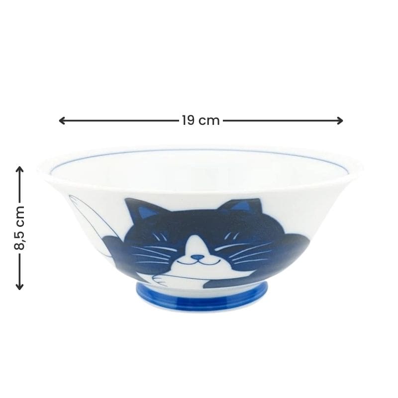 Japanische Schale - Katze Blau