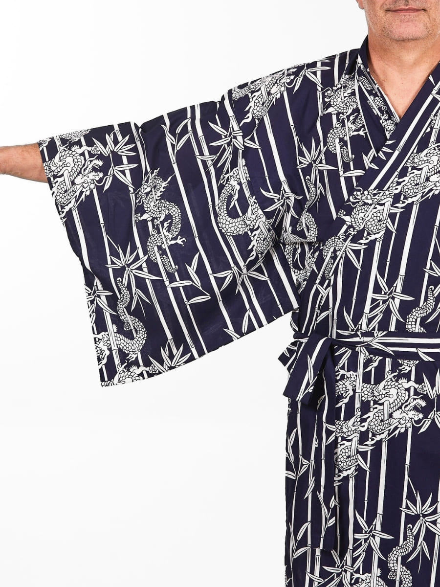 Yukata Kimono Herren - Bambus & Drachen