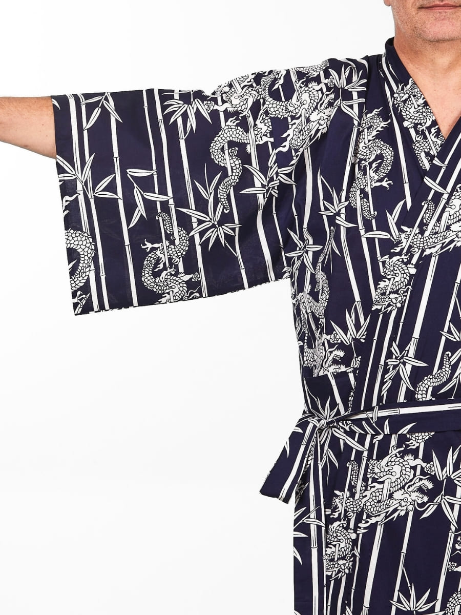 Happi Kimono Herren - Bambus und Drache