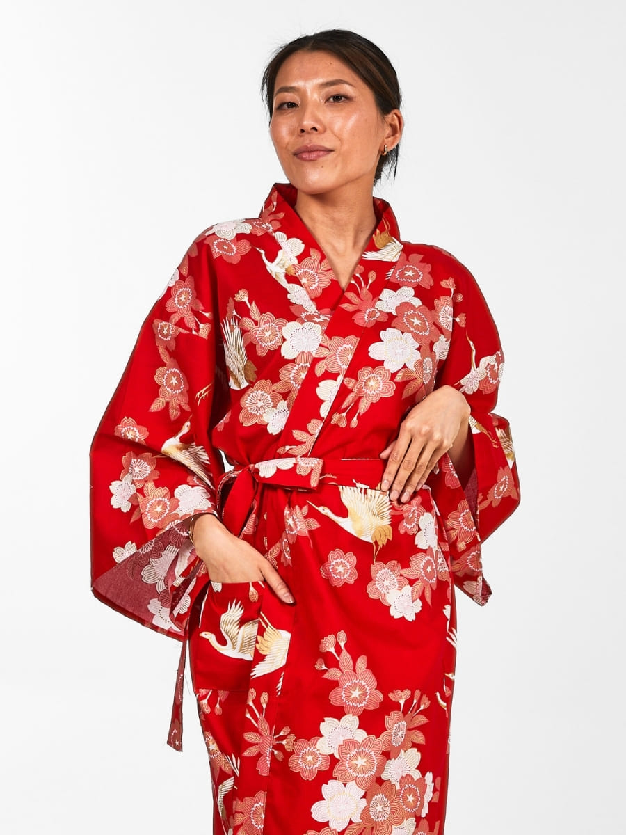 Happi Kimono Damen - Sakura to Tsuru