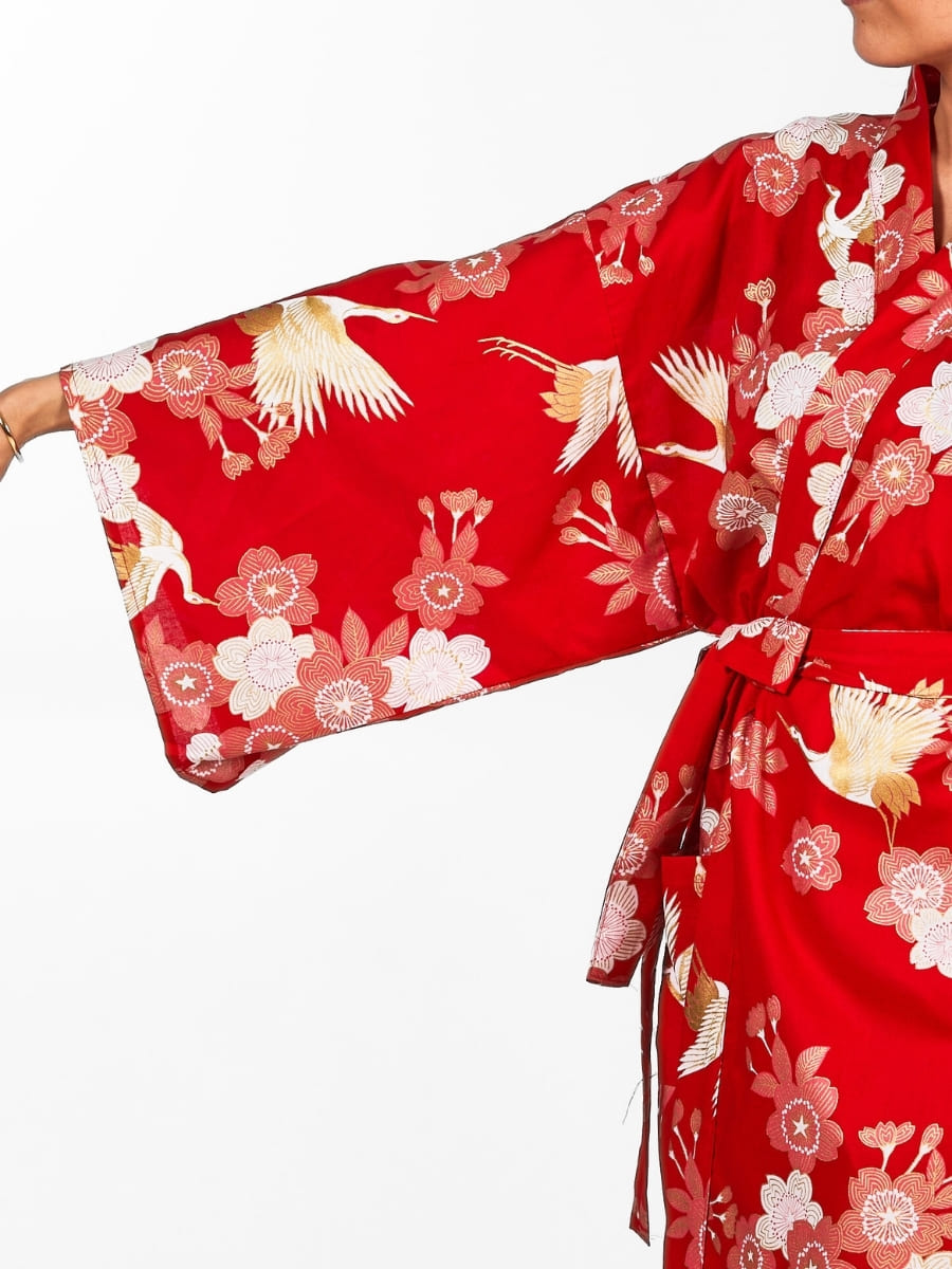 Happi Kimono Damen - Sakura to Tsuru