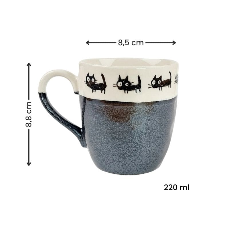Schwarze Katze Teetasse