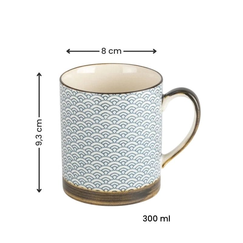 Japanische Tasse - Seigaiha Motiv