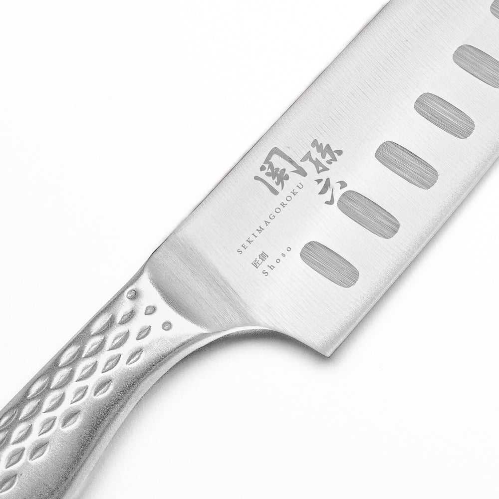 Santokumesser mit Kullenschliff – Seki Magoroku Shoso 16,5 cm