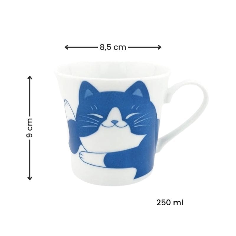 Japanische Tasse - Katze Blau