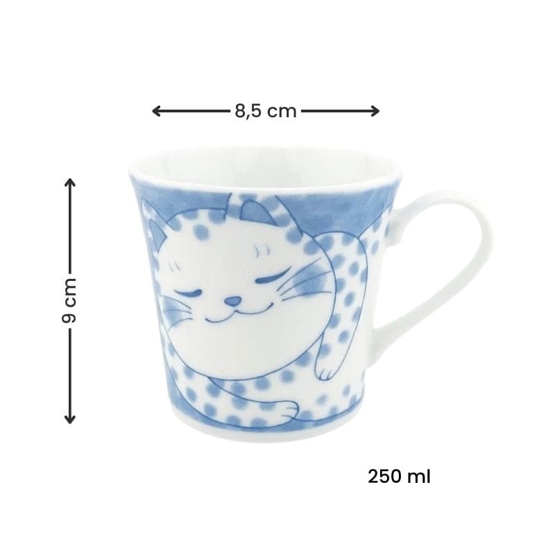Japanische Tasse - Katze mit Punkten