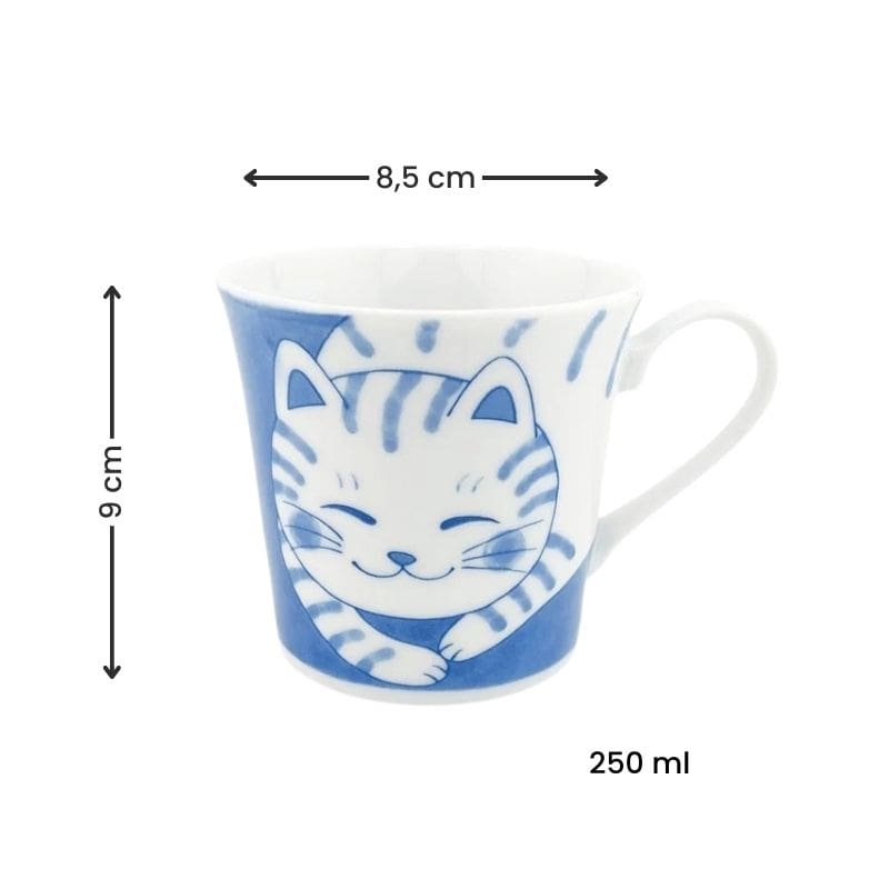 Japanische Tasse - Neko Blau