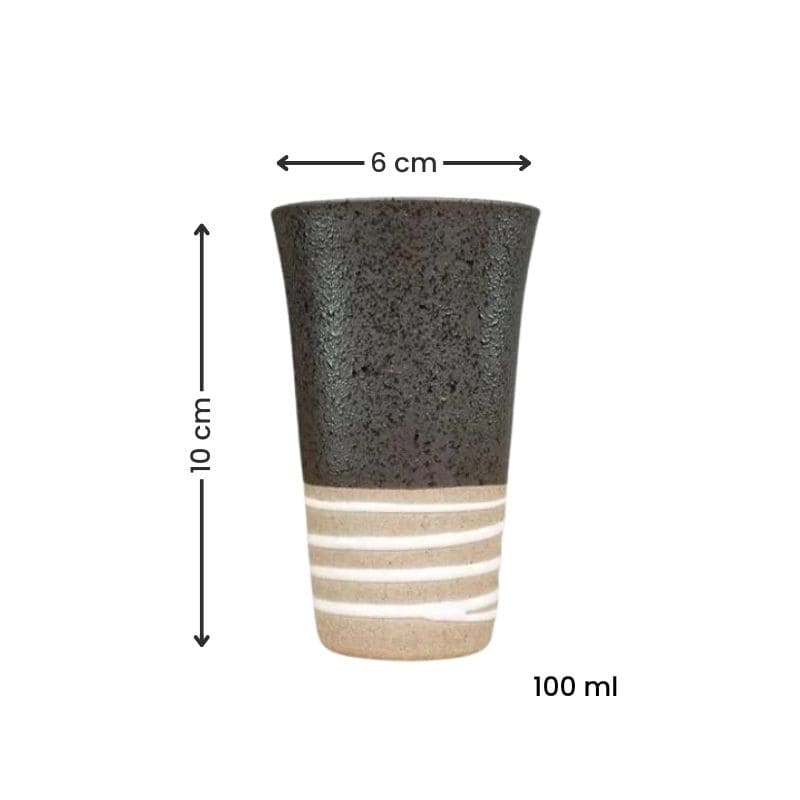 Japanische Tasse Terrakotta Schwarz