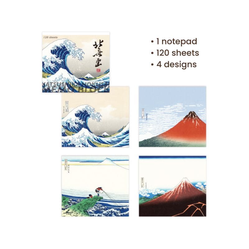Japanischer Memoblock - Hokusai-Drucke
