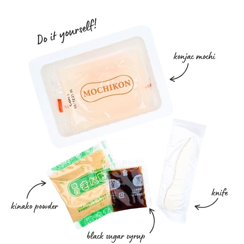 Mochikon Konjak-Kaubonbon, Schwarzer Zucker & Kinako