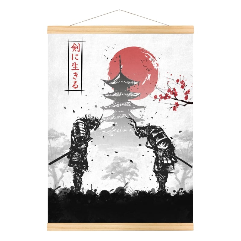 Japanisches Poster Duell der Samurai - A3