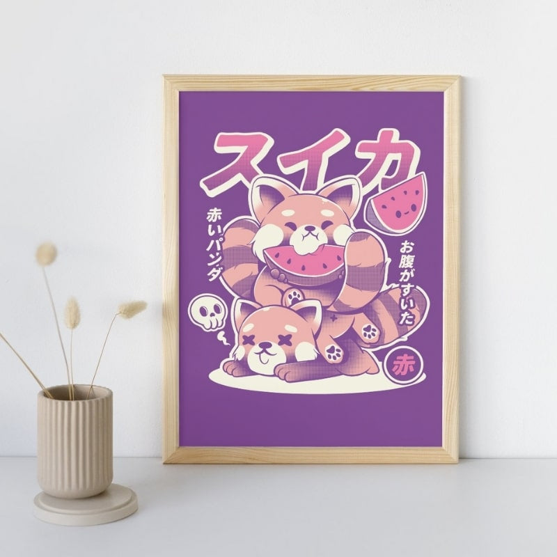 Japanisches Poster Roter Panda - A3