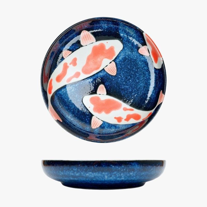 Tiefer japanischer Teller Koi-Karpfen