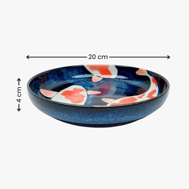 Tiefer japanischer Teller Koi-Karpfen