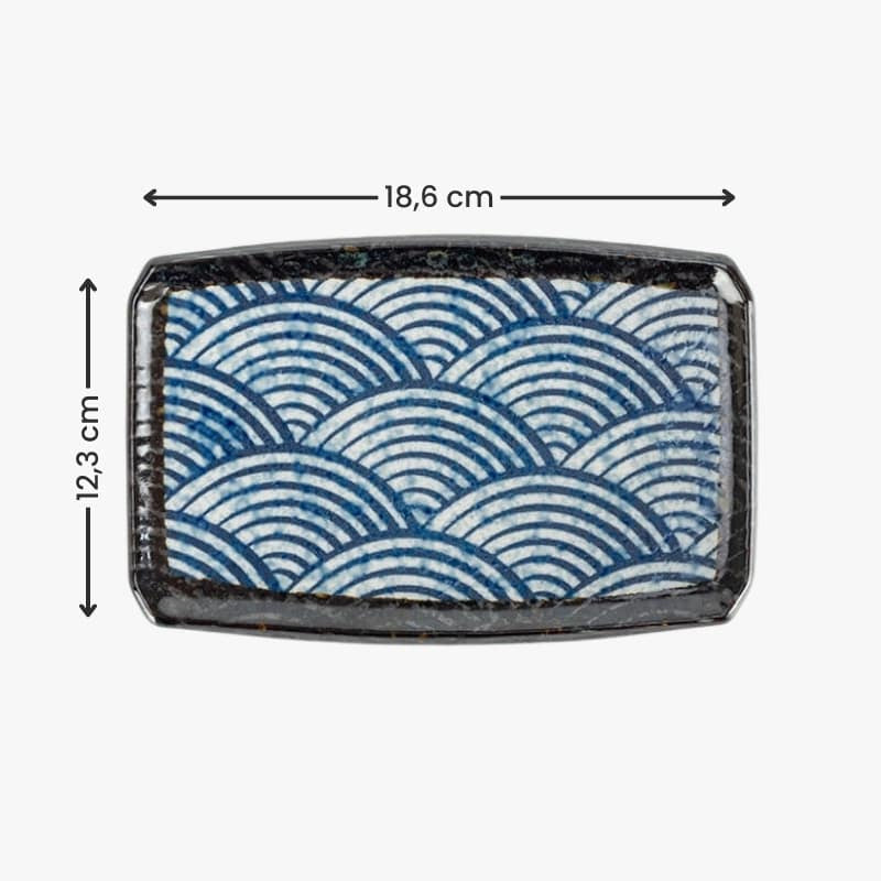 Japanischer rechteckiger Teller Nami