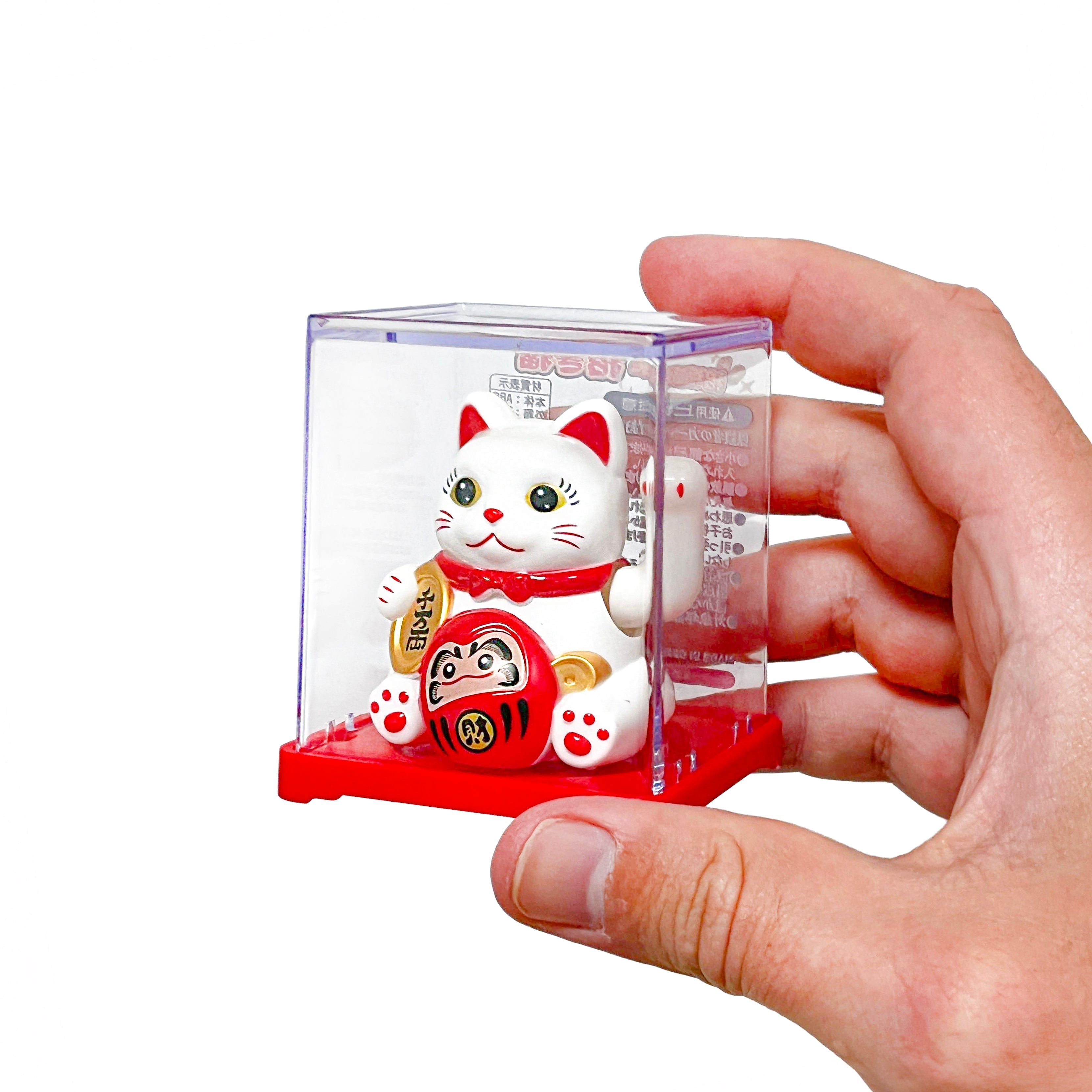 Bewegliche Maneki Neko Katze mit Solarenergie - Daruma