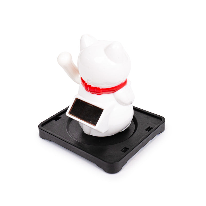 Bewegliche Maneki Neko Katze mit Solarenergie - Familie