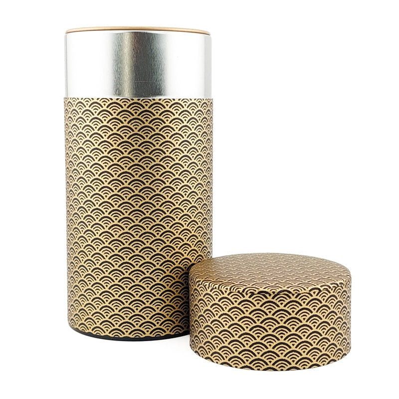 Japanische Teedose Washi Seigaiha