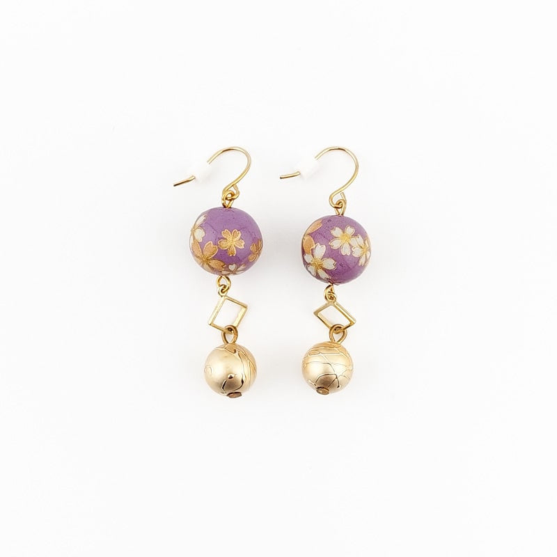 Japanische Ohrringe Cherry Violet