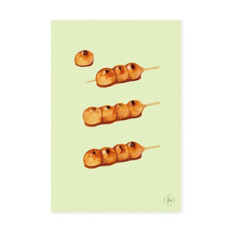 Japanische Postkarte Mitarashi Dango