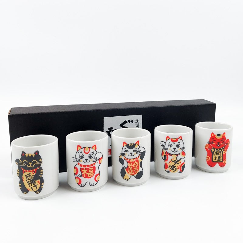 Set Sake-Gläser Maneki Neko