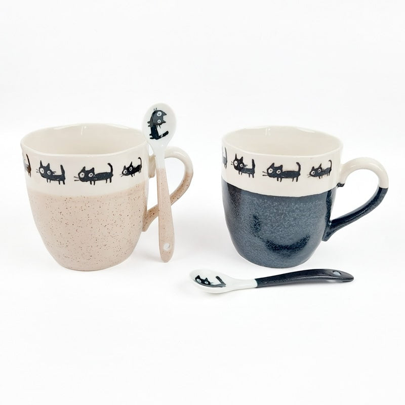 Japanischer Kaffeelöffel Katze Beige