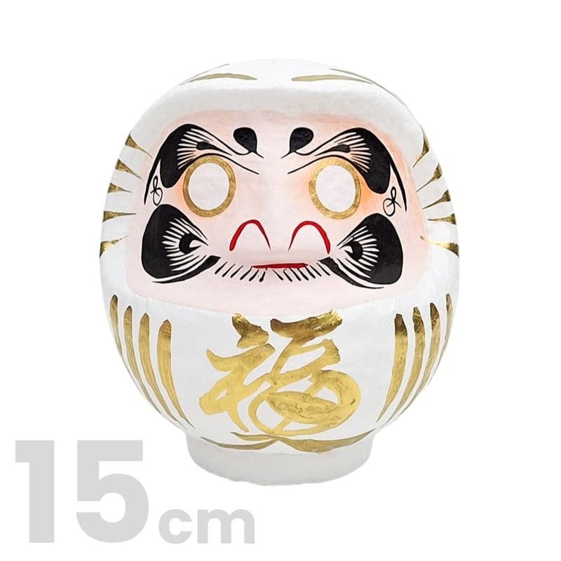 Daruma Japonais Blanc - 9 à 15 cm - 15 cm