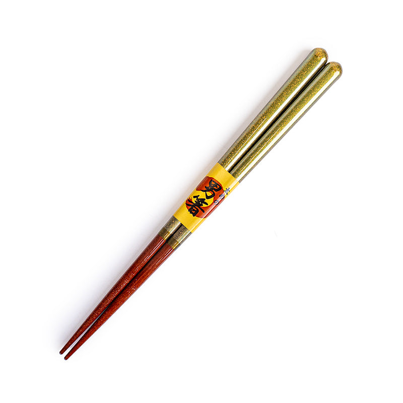 Dicke japanische Essstäbchen mit goldenen Pailletten