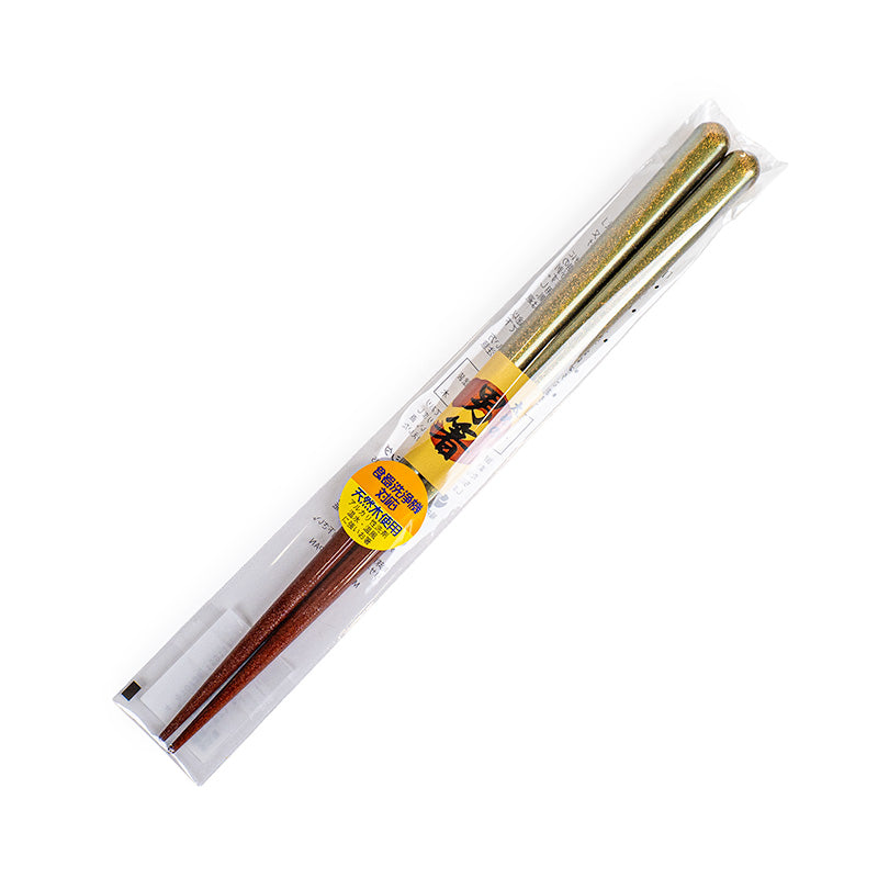 Dicke japanische Essstäbchen mit goldenen Pailletten