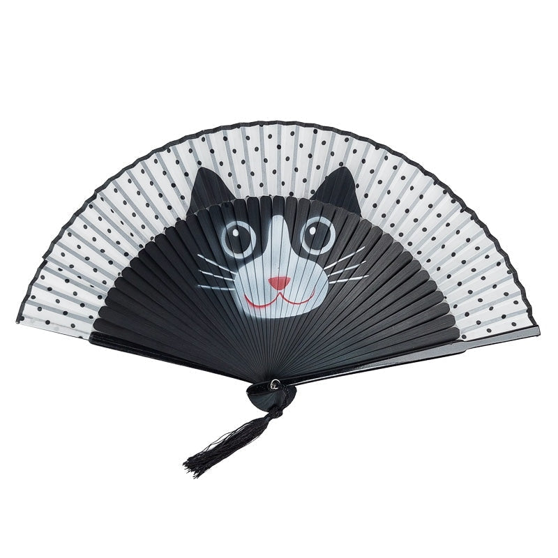 Fächer Schwarz - Katze Kawaii