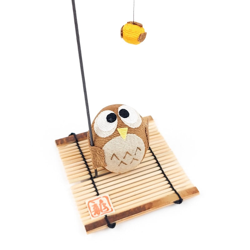Japanische Figurine Chirimen Eule