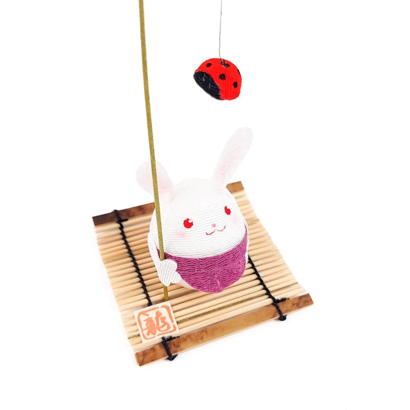 Japanische Figurine Chirimen Kaninchen