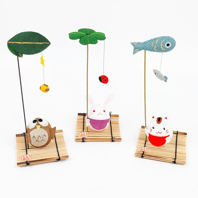Japanische Figurine Chirimen Kaninchen