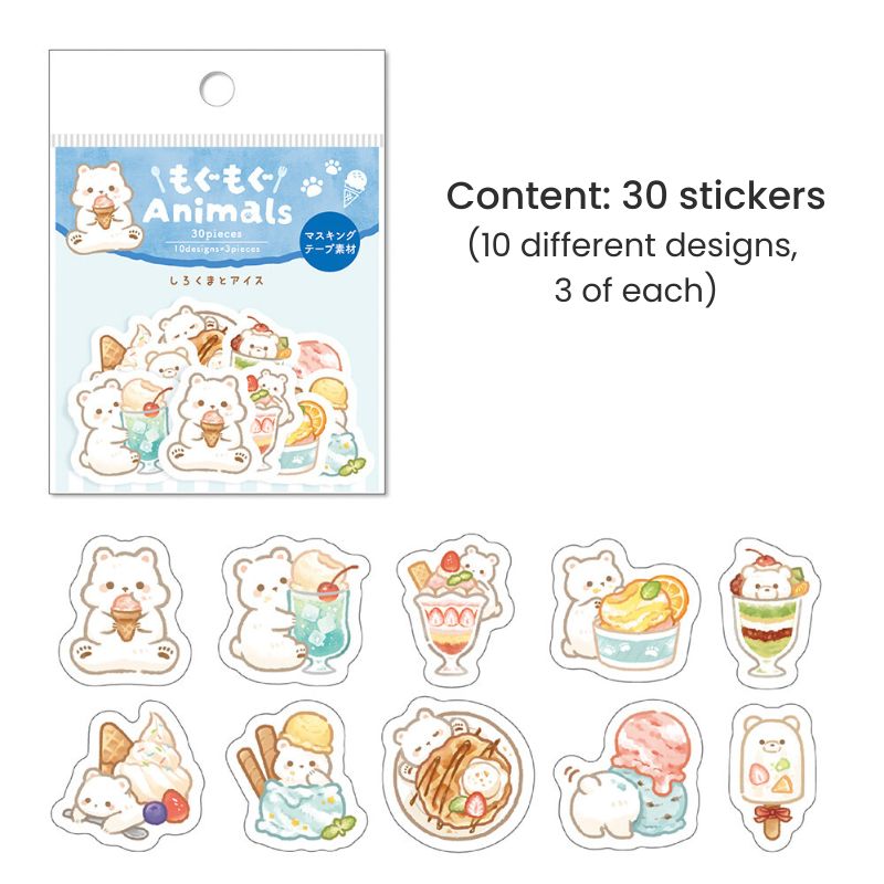Flake-Sticker Kawaii Bär