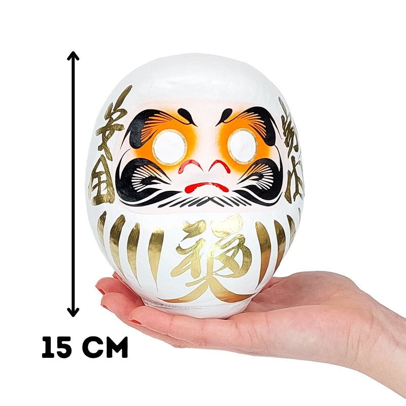 Groß Daruma - Weiß 15 cm