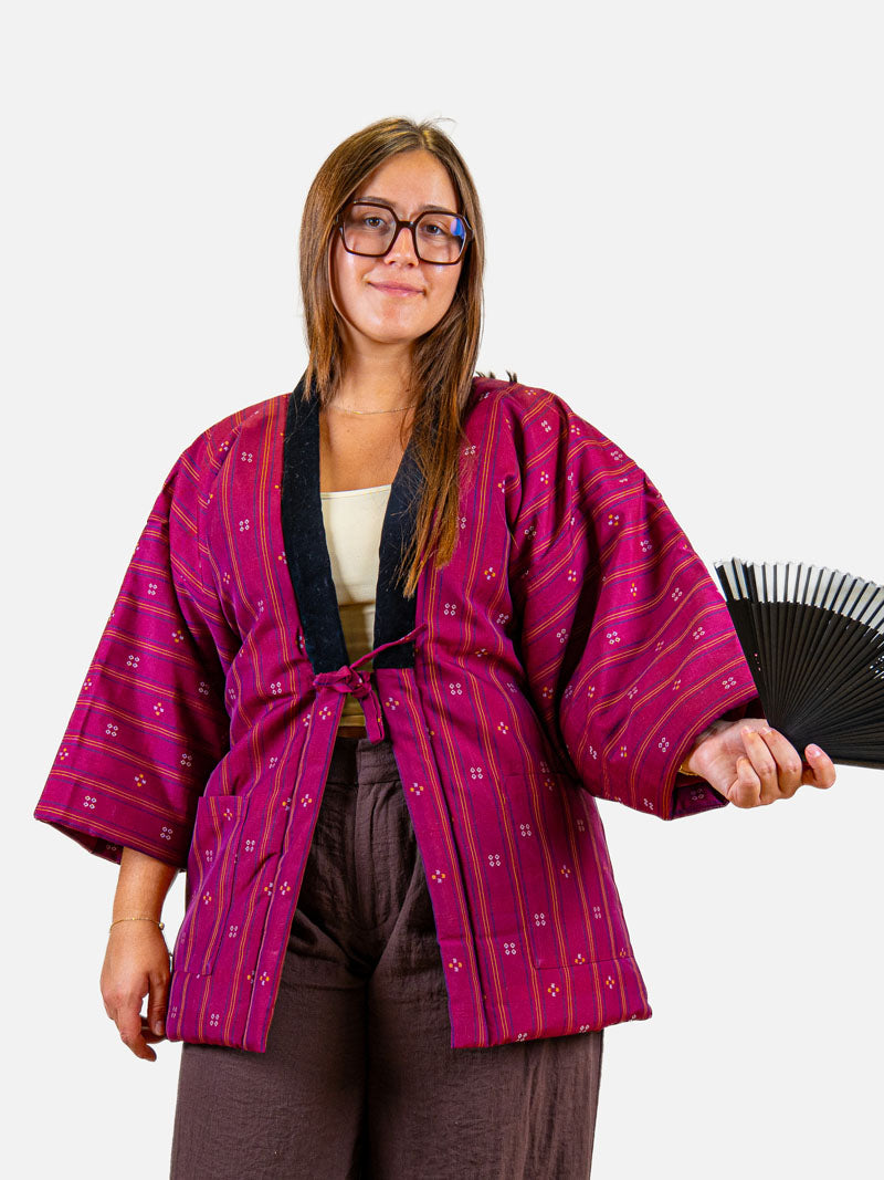 Hanten-Jacke Damen – Rosa Shima ni Hishi ML