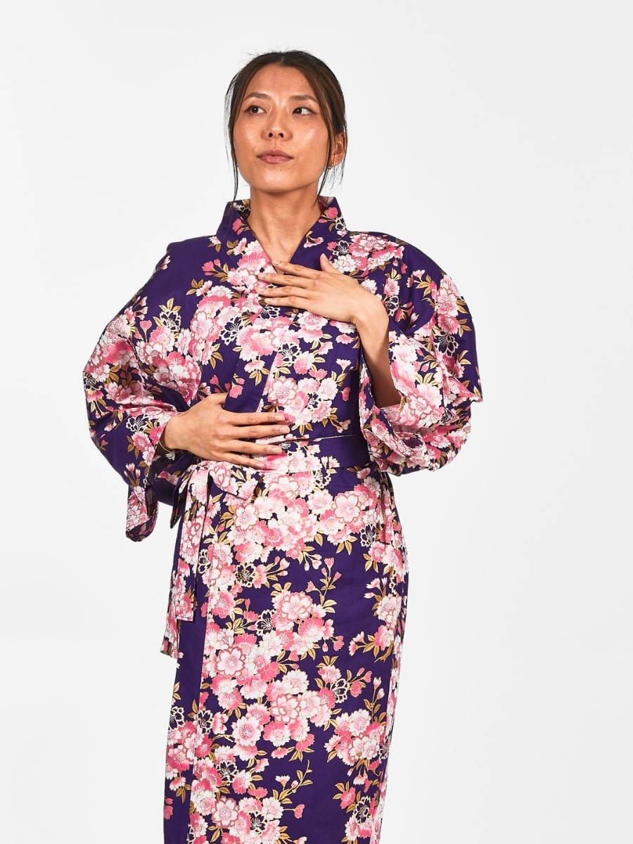 Happi Kimono Damen - Sakura-Blume Einheitsgröße