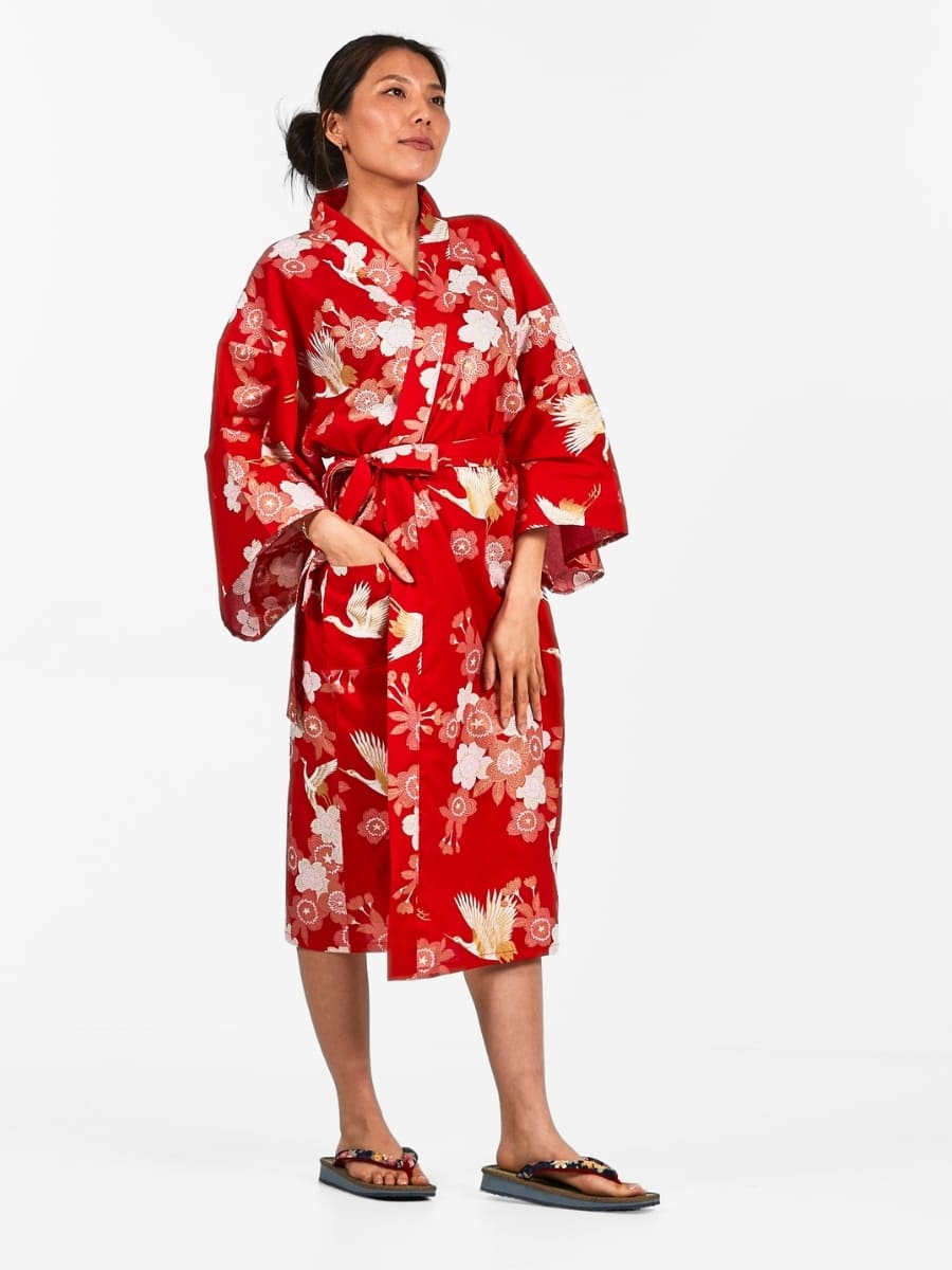 Happi Kimono Damen - Sakura to Tsuru Einheitsgröße