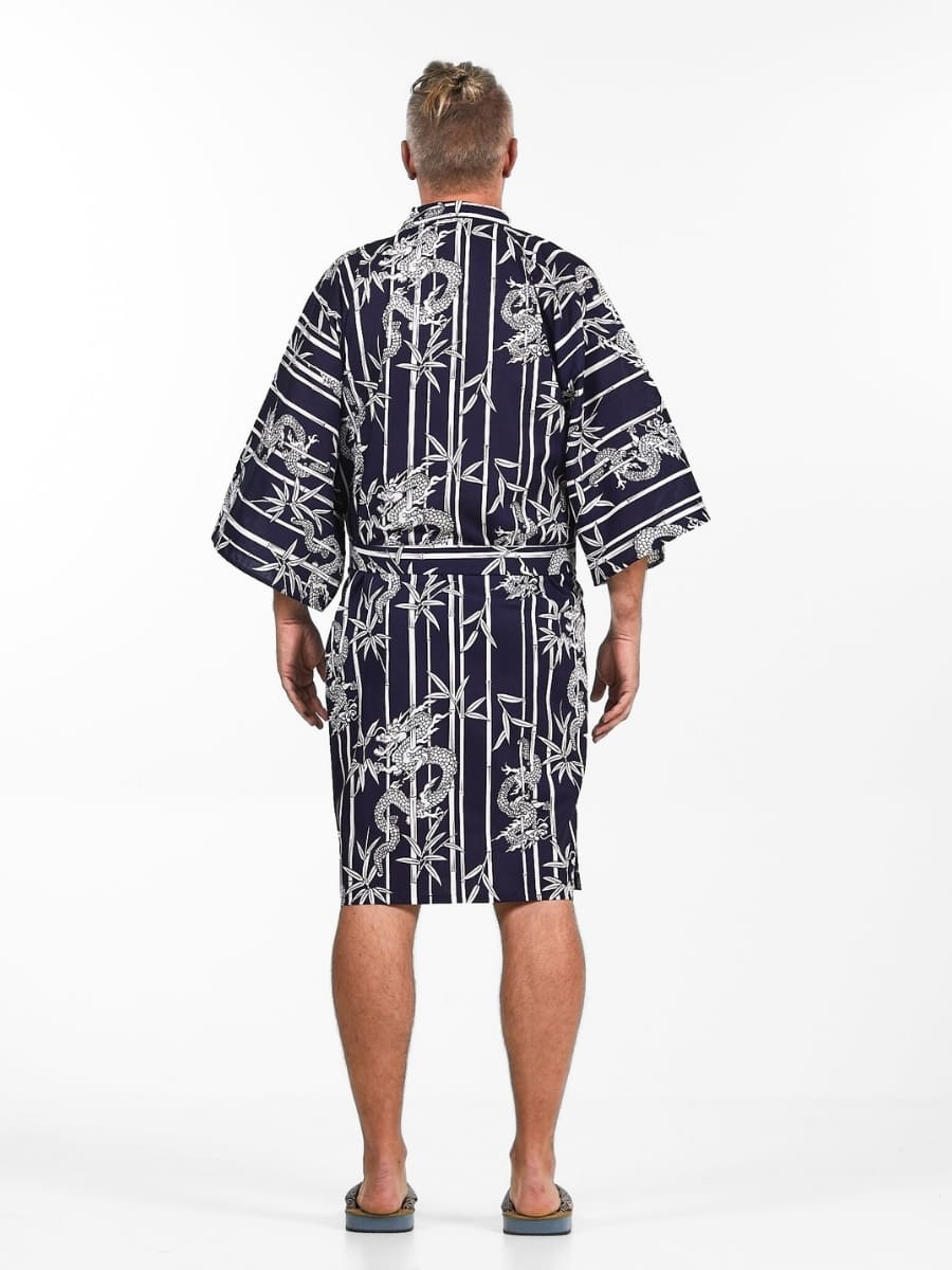 Happi Kimono Herren - Bambus und Drache Einheitsgröße