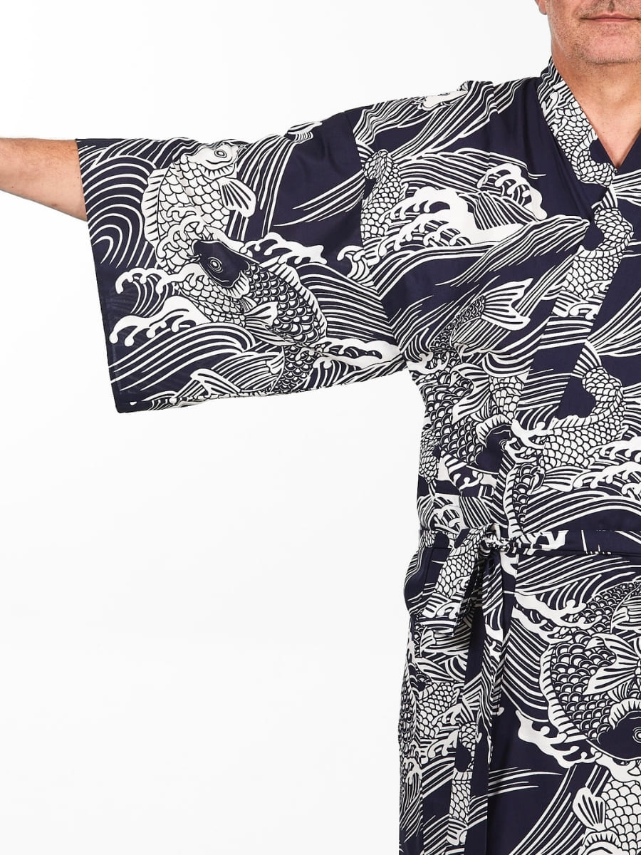 Happi Kimono Herren - Koi-Karpfen Einheitsgröße
